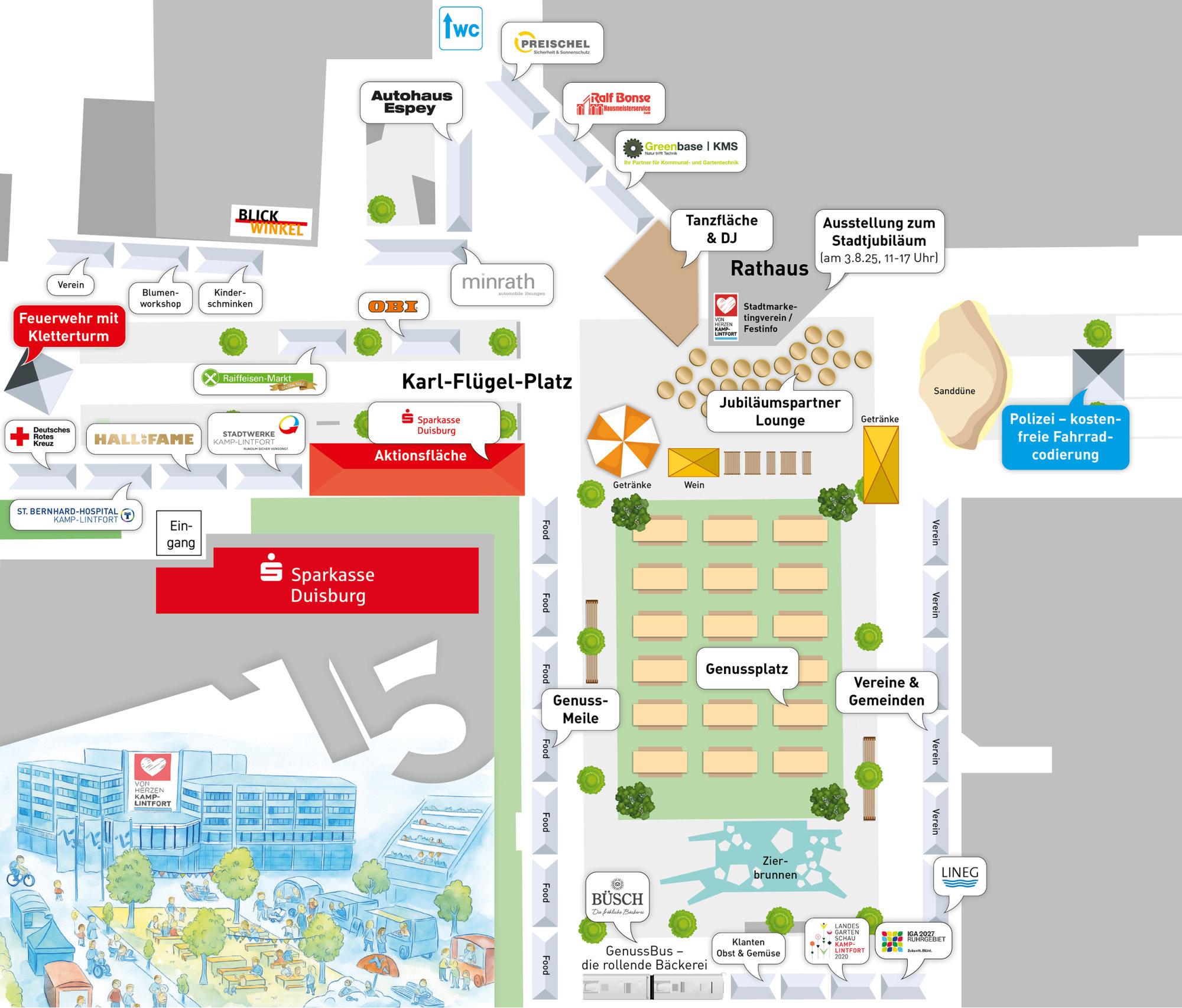 Lageplan des Stadtgartenfestes